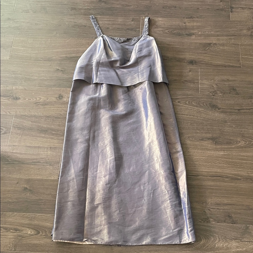 Women’s Alex Evenings Gray Shimmer Dress w/ Jacket w/ Shoulder Pads Size 18W